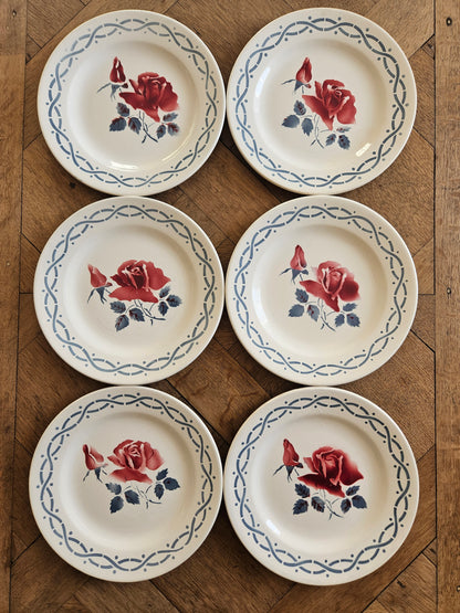 Lot de 6 assiettes à dessert digoin janine