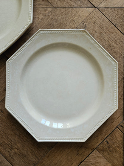 Assiettes plates octogonales Montereau