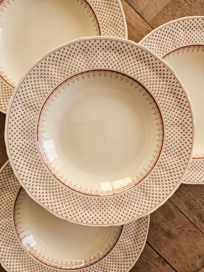 Assiettes creuses Mason’s, Ashlea. Made in England. 