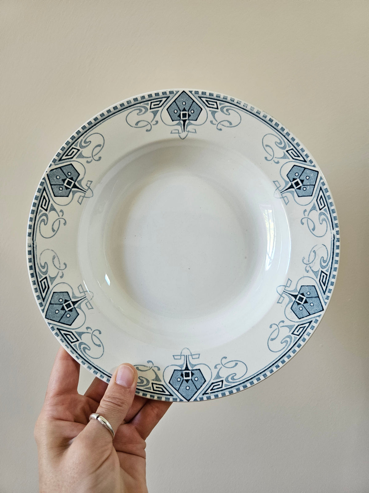 Assiette ancienne terre de fer U&C Sarreguemines modèle Germaine