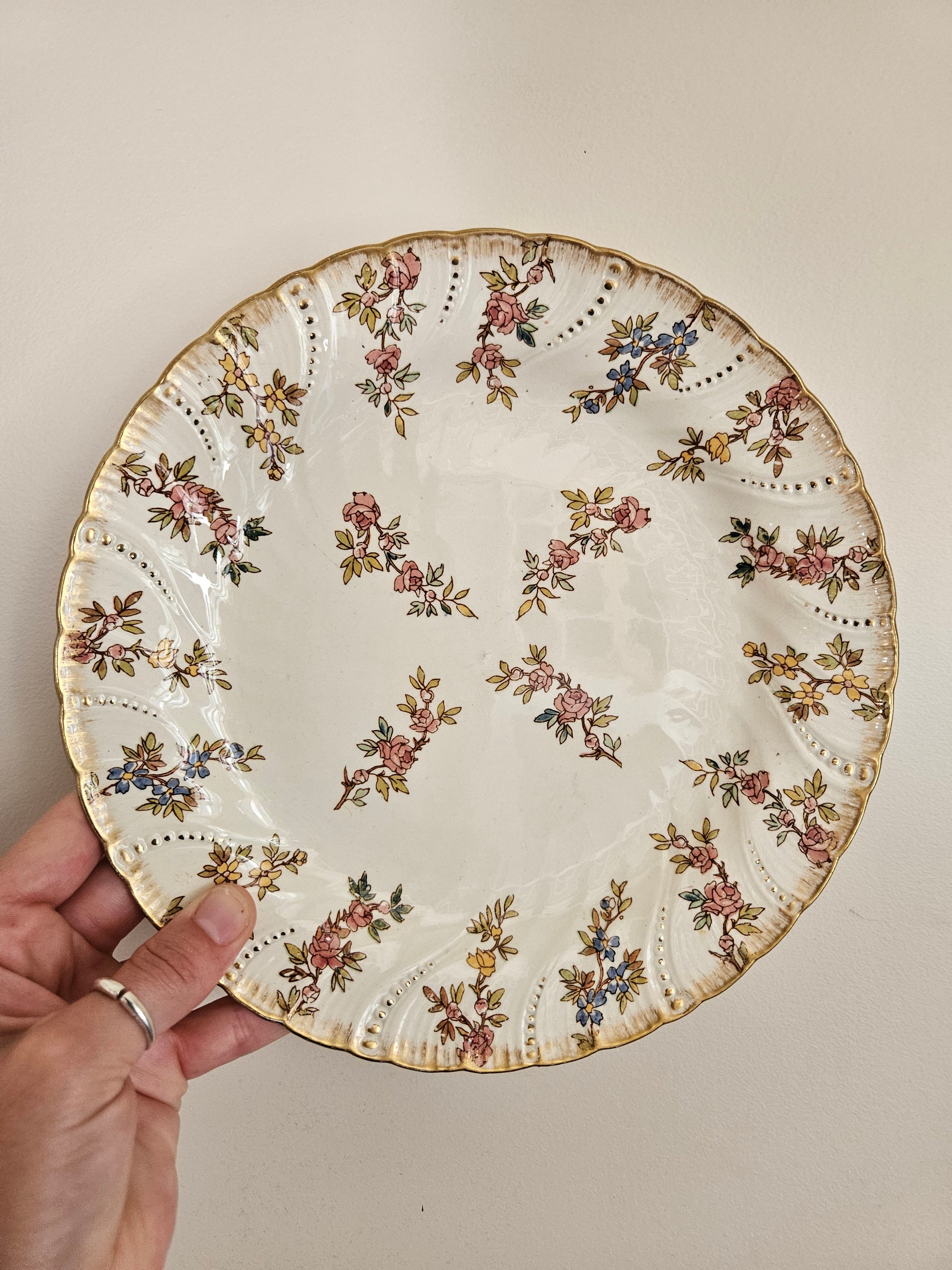Assiette plate ancienne Sarreguemines louis xv