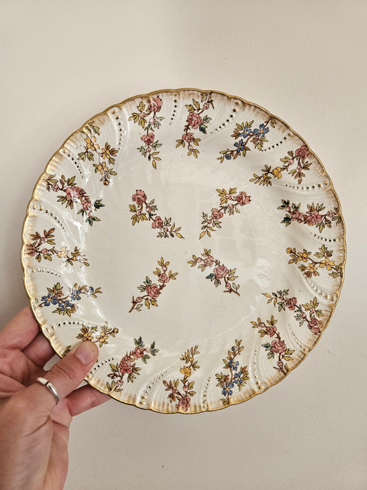 Assiette plate ancienne Sarreguemines louis xv