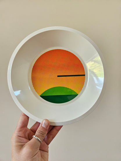 Assiette en melamine vintage pour retrocamping