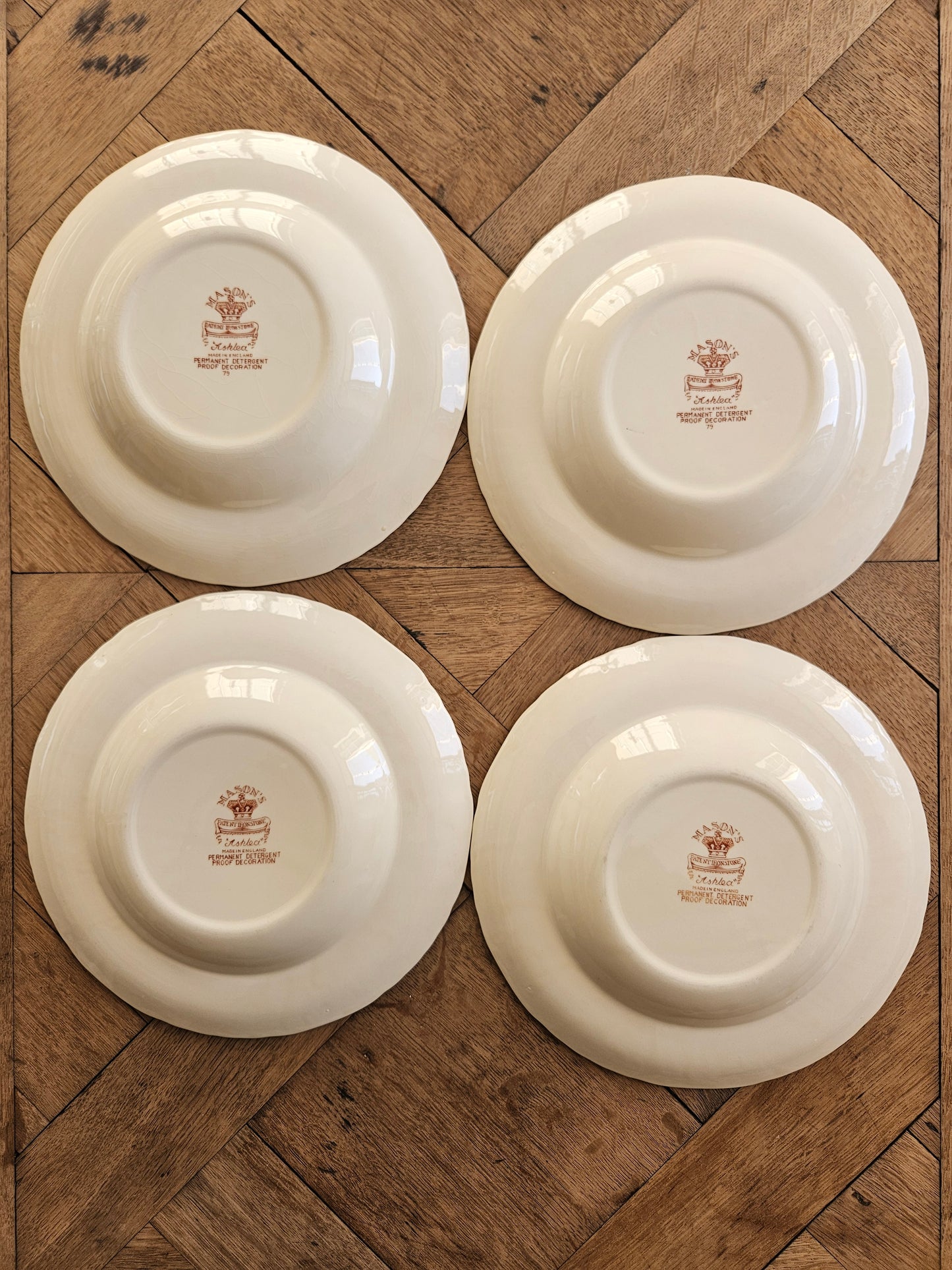 Estampille mason’s ashlea sur assiettes creuses vintage