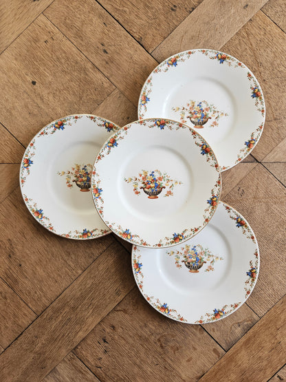 Lot de 4 assiettes à dessert vintage Faïencerie d’Onnaing 