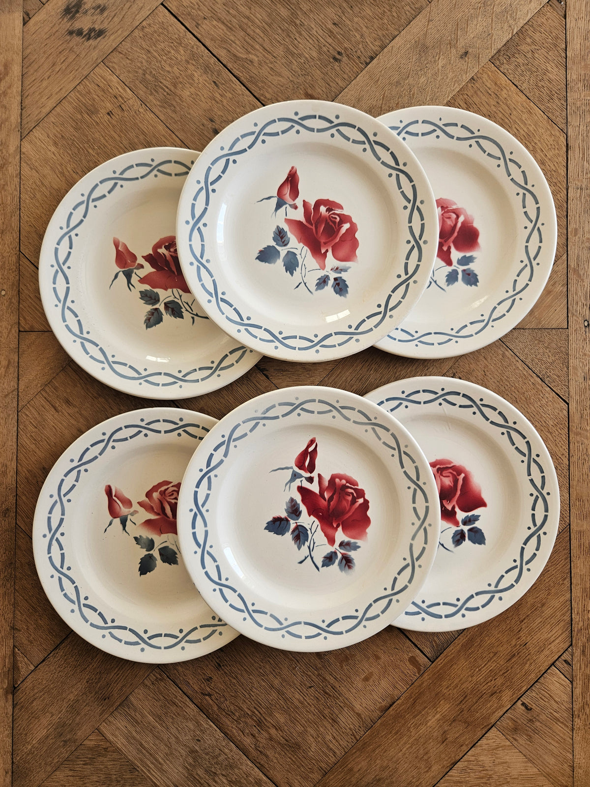 Assiettes à dessert retro Digoin Janine