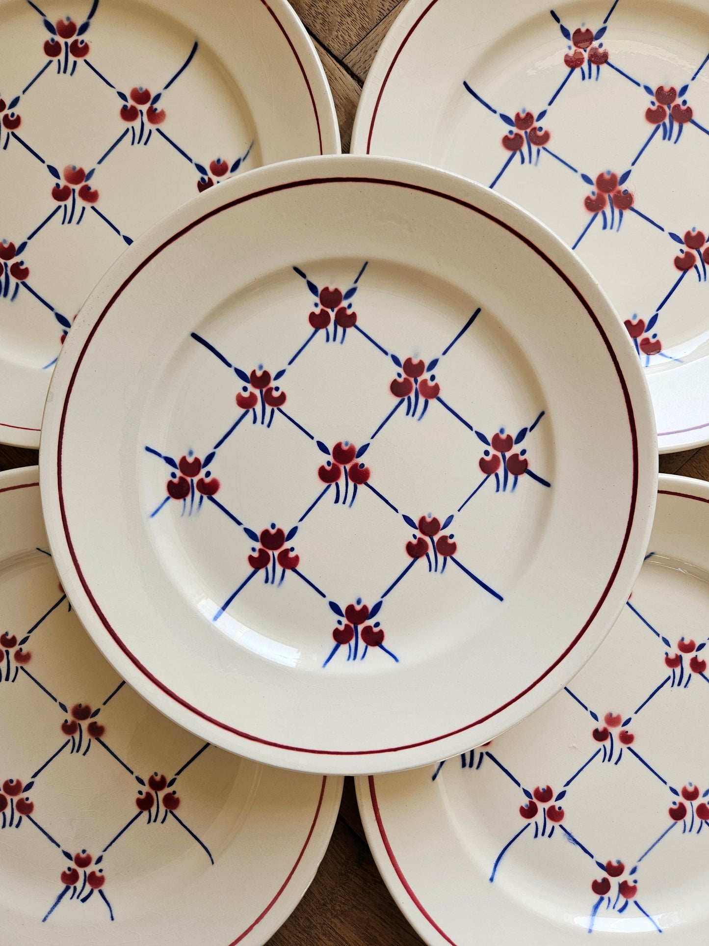 Lot d’assiettes plates rétro badonviller modèle normandie
