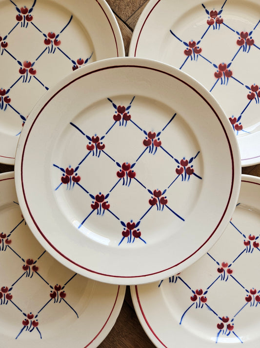 Lot d’assiettes plates rétro badonviller modèle normandie