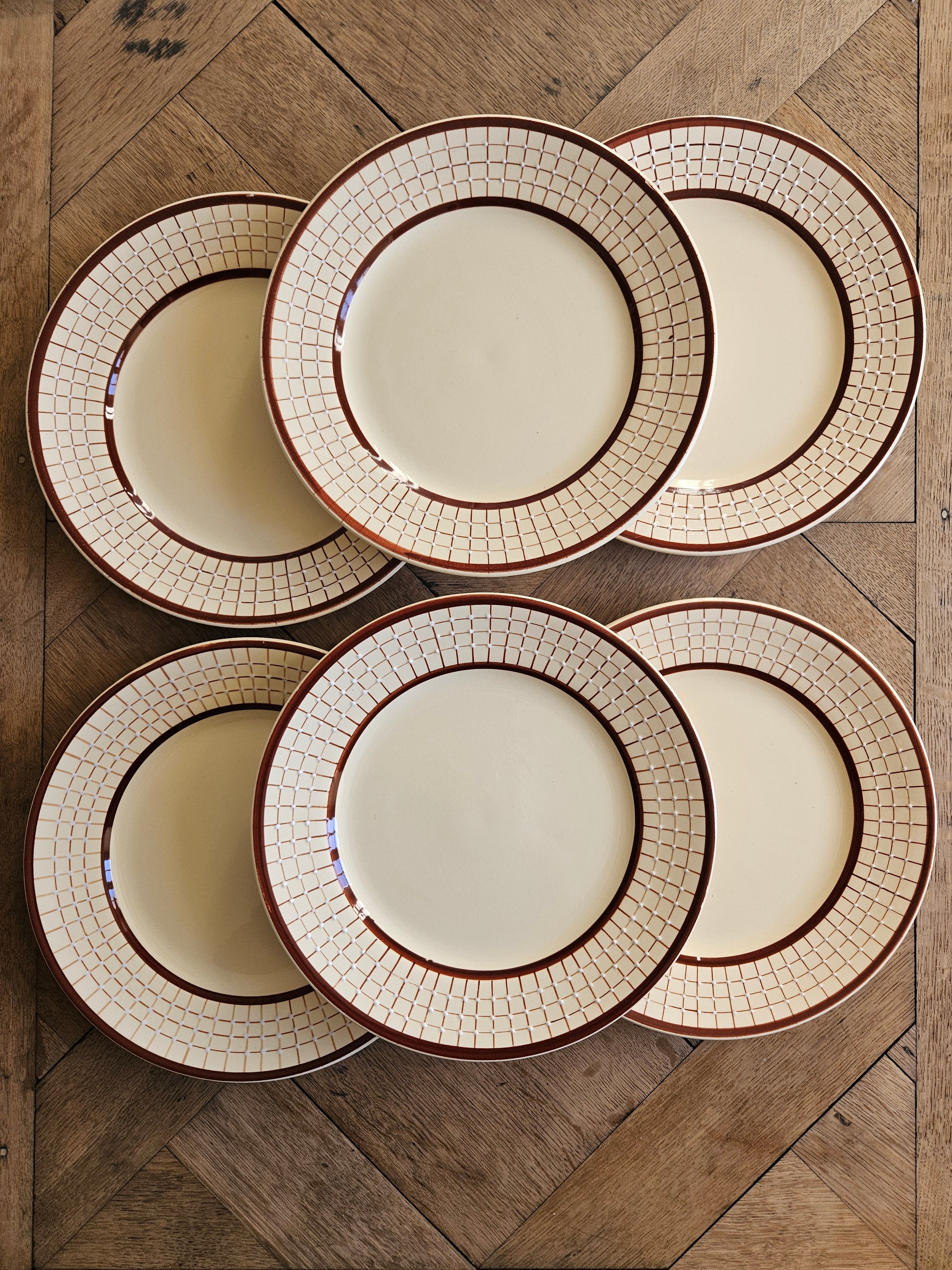 Assiettes plates vintage Longchamp Colmar