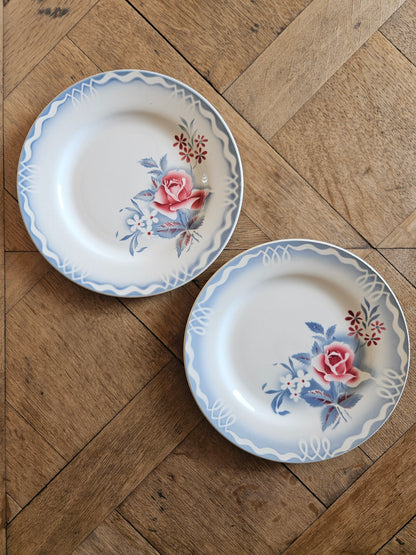 Assiettes plates dépareillées Digoin