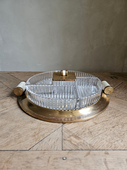 Charmant plateau miroir art déco pour déco d’intérieur vintage