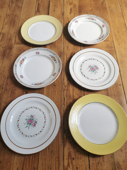 Assiettes plates dépareillées "Rachel"