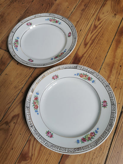 Assiettes plates dépareillées "Rachel"