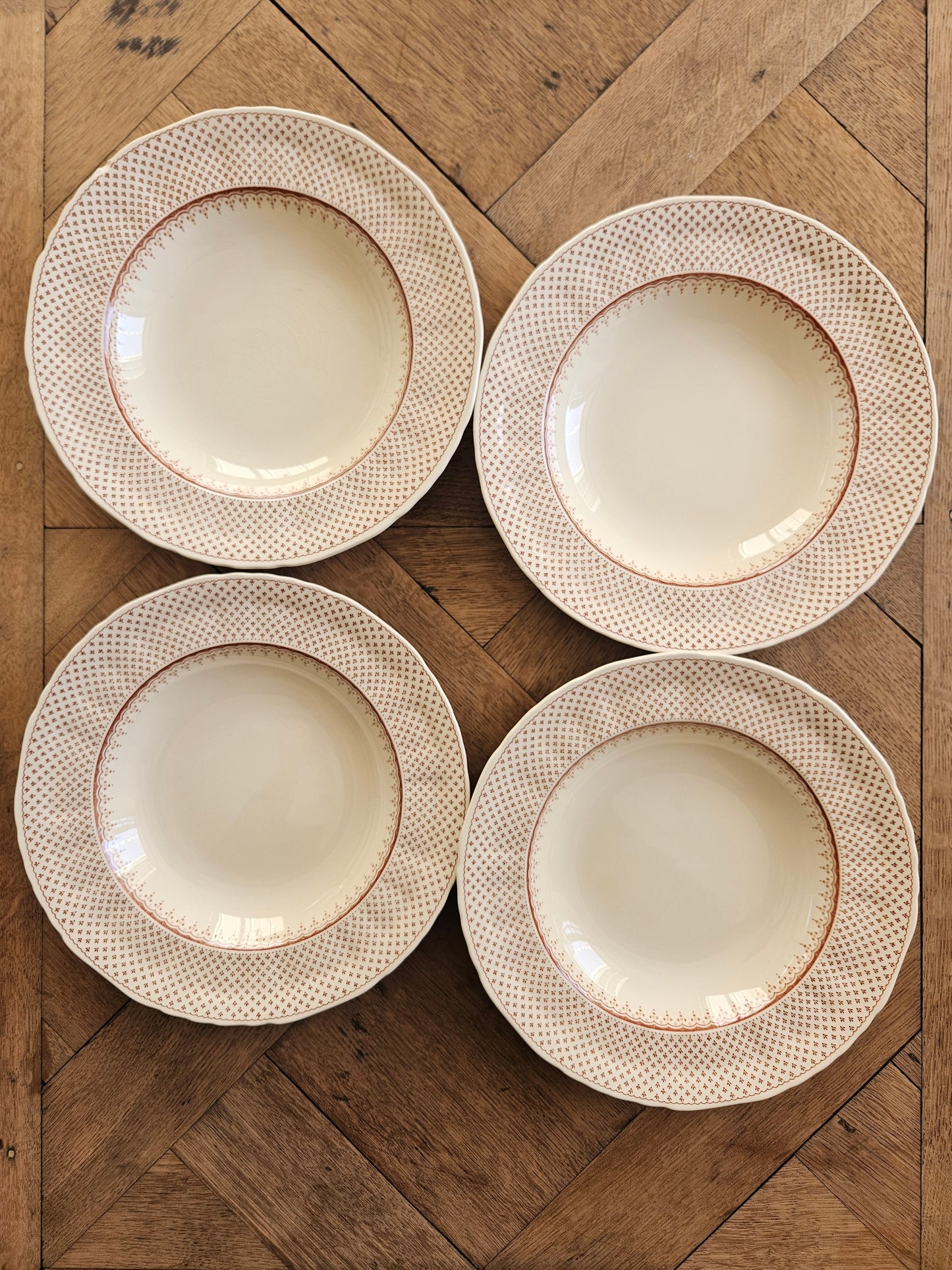 Lot de 4 assiettes creuses Mason’s Ashlea. Vintage. Ironstone.