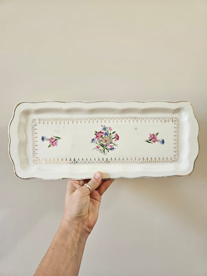 Plat à cake ancien Digoin et Sarreguemines modèle Lilitia