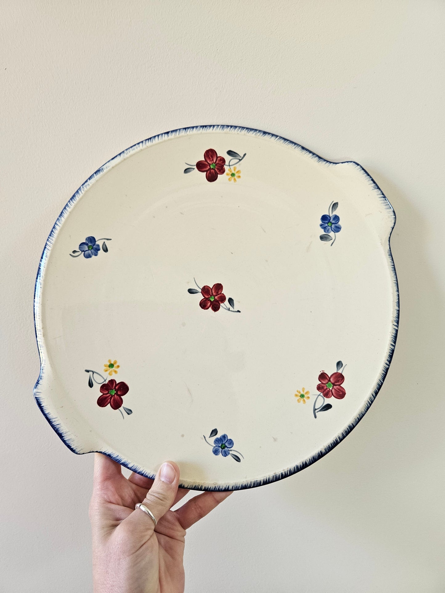 Plat à gâteau ancien digoin modèle Mary-Lou 