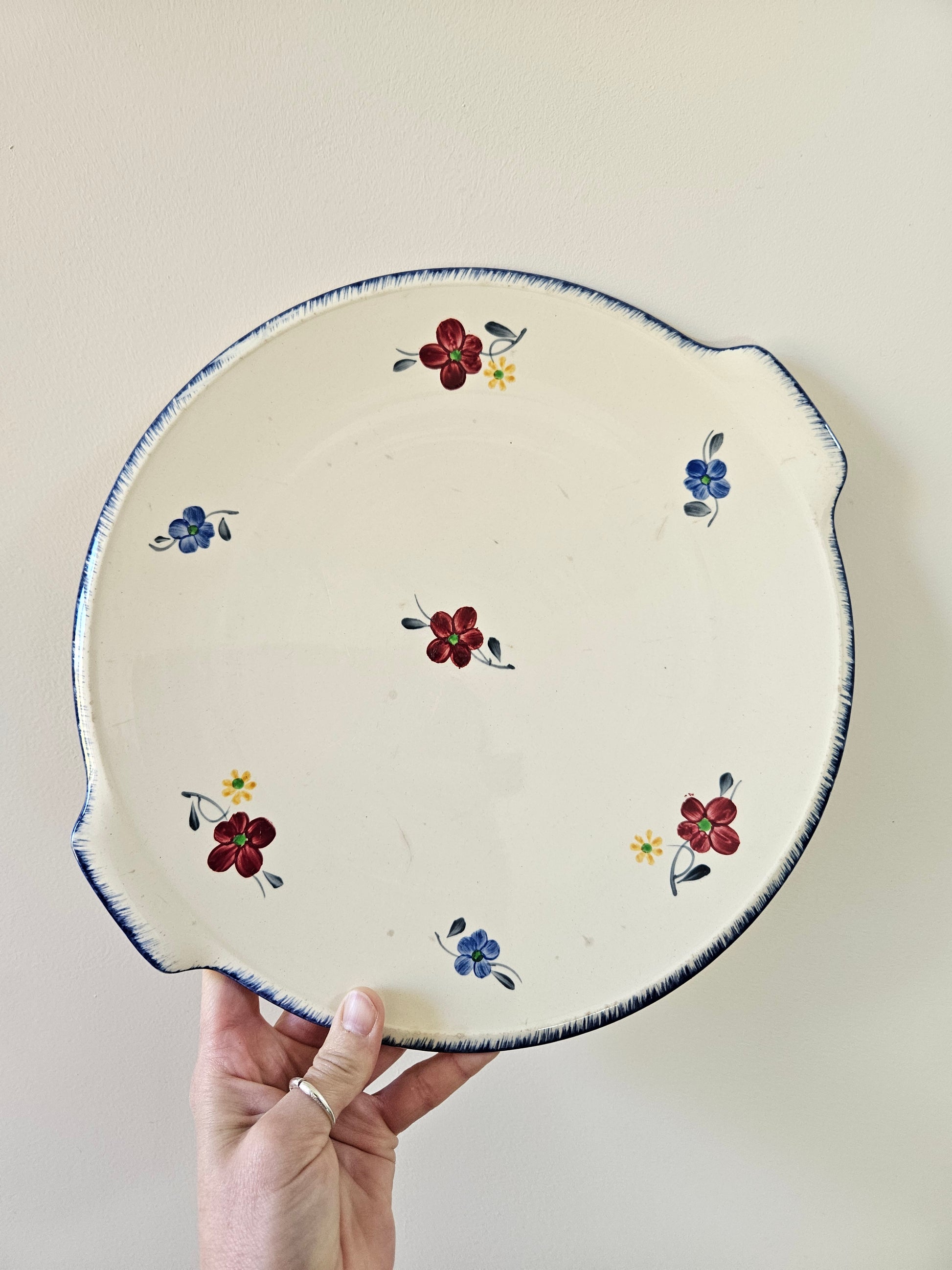 Plat à gâteau ancien digoin modèle Mary-Lou 