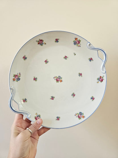 Plat à tarte porcelaine de Limoges, bleu