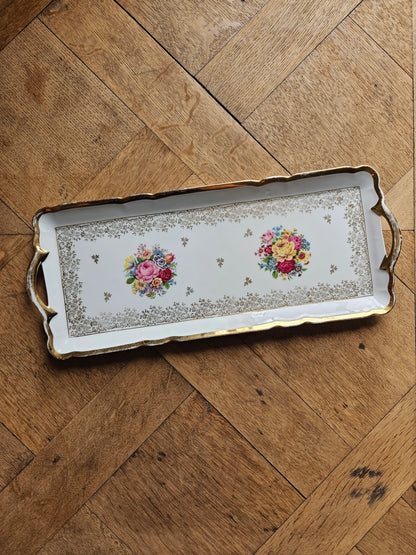 Plat à cake porcelaine shabby chic