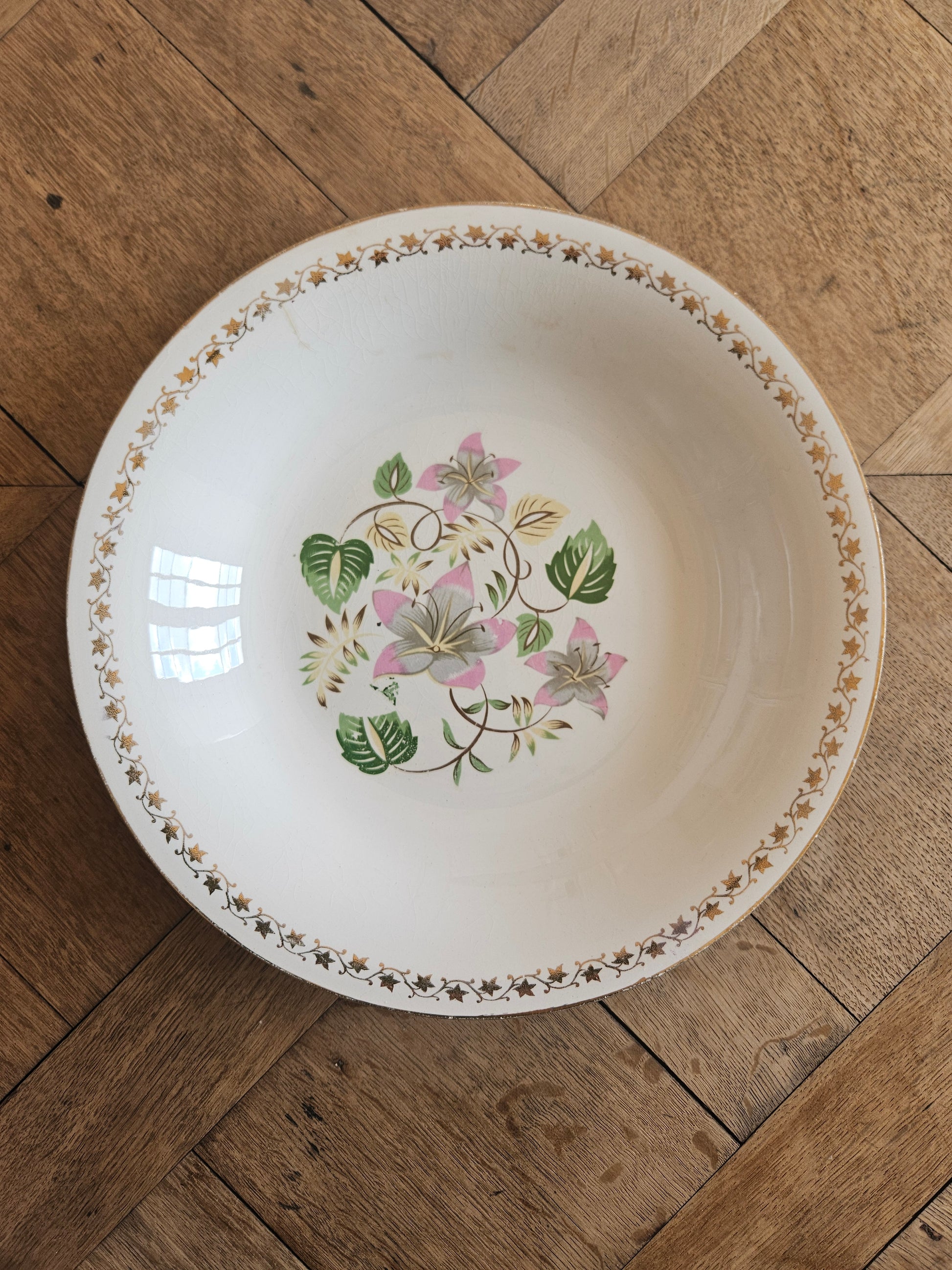 Plat creux vintage l’amandinoise style shabby chic. Modèle Margaret.