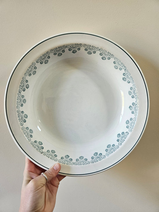 Plat creux Digoin, décor vert