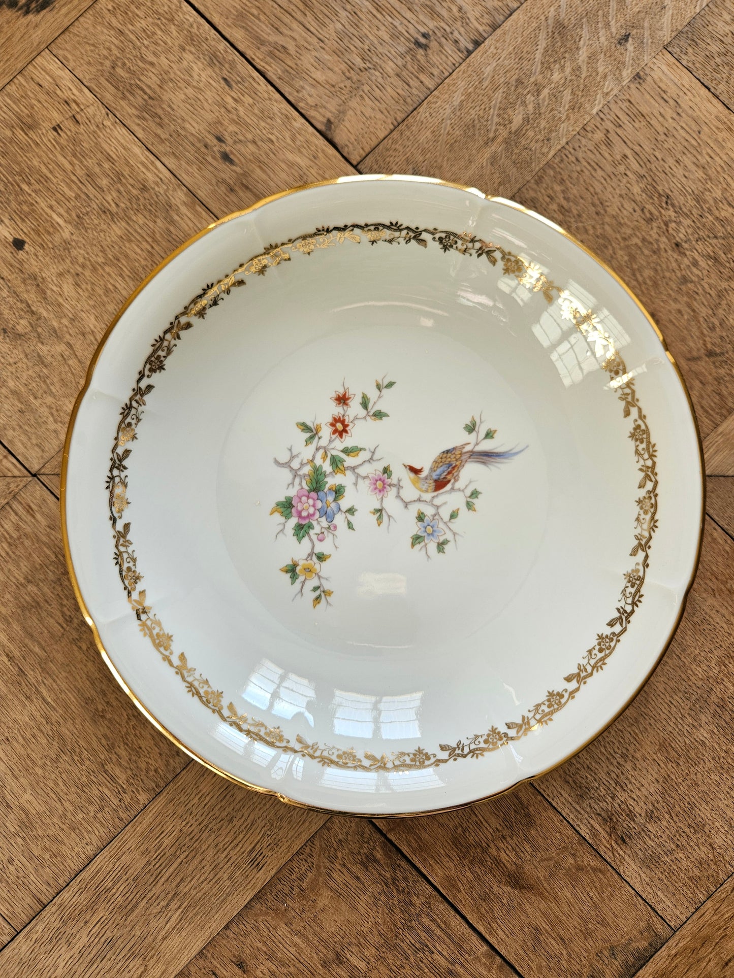 Plat creux porcelaine Oiseau