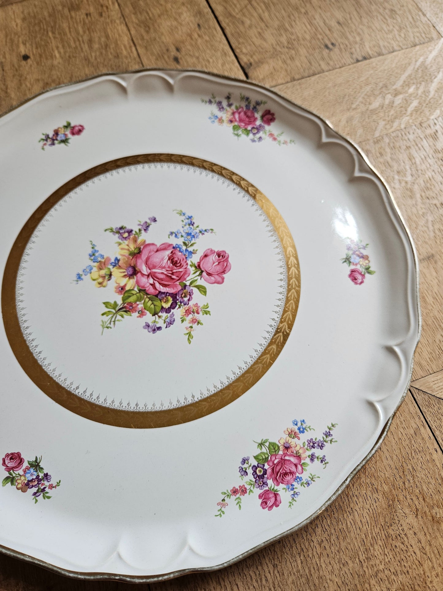 Plat à tarte shabby chic, extra plat