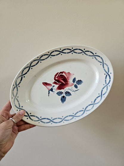 Plat ovale vintage digoin modèle janine