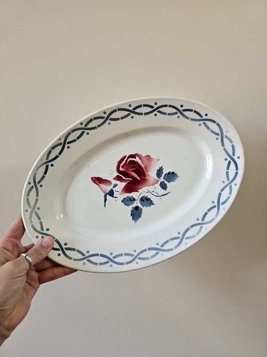 Plat ovale vintage digoin modèle janine