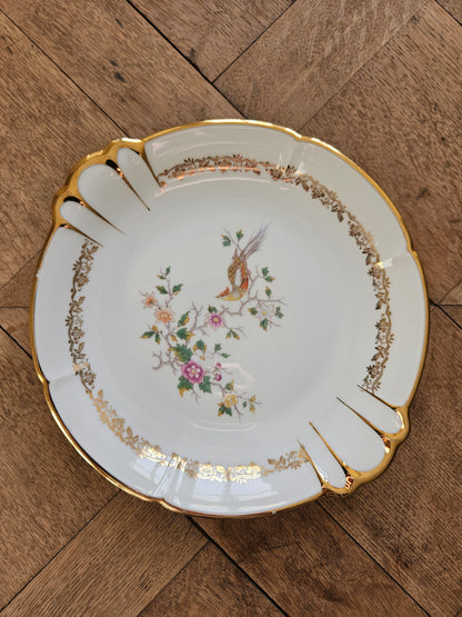 Plat à gâteau porcelaine Oiseau