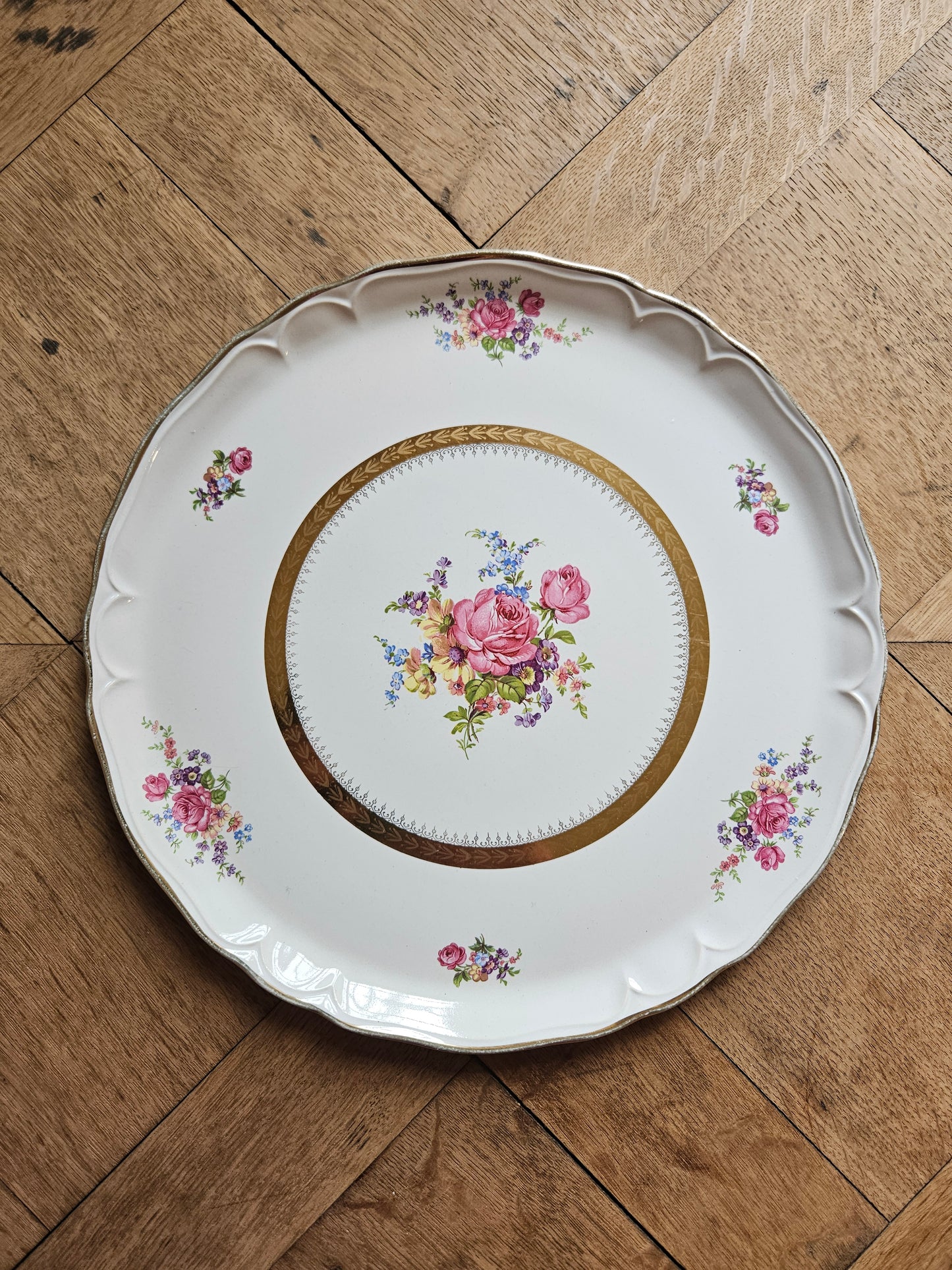 Plat à tarte shabby chic, extra plat