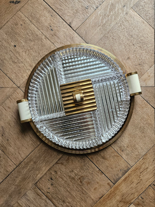 Plateau miroir aperitif art deco vintage 