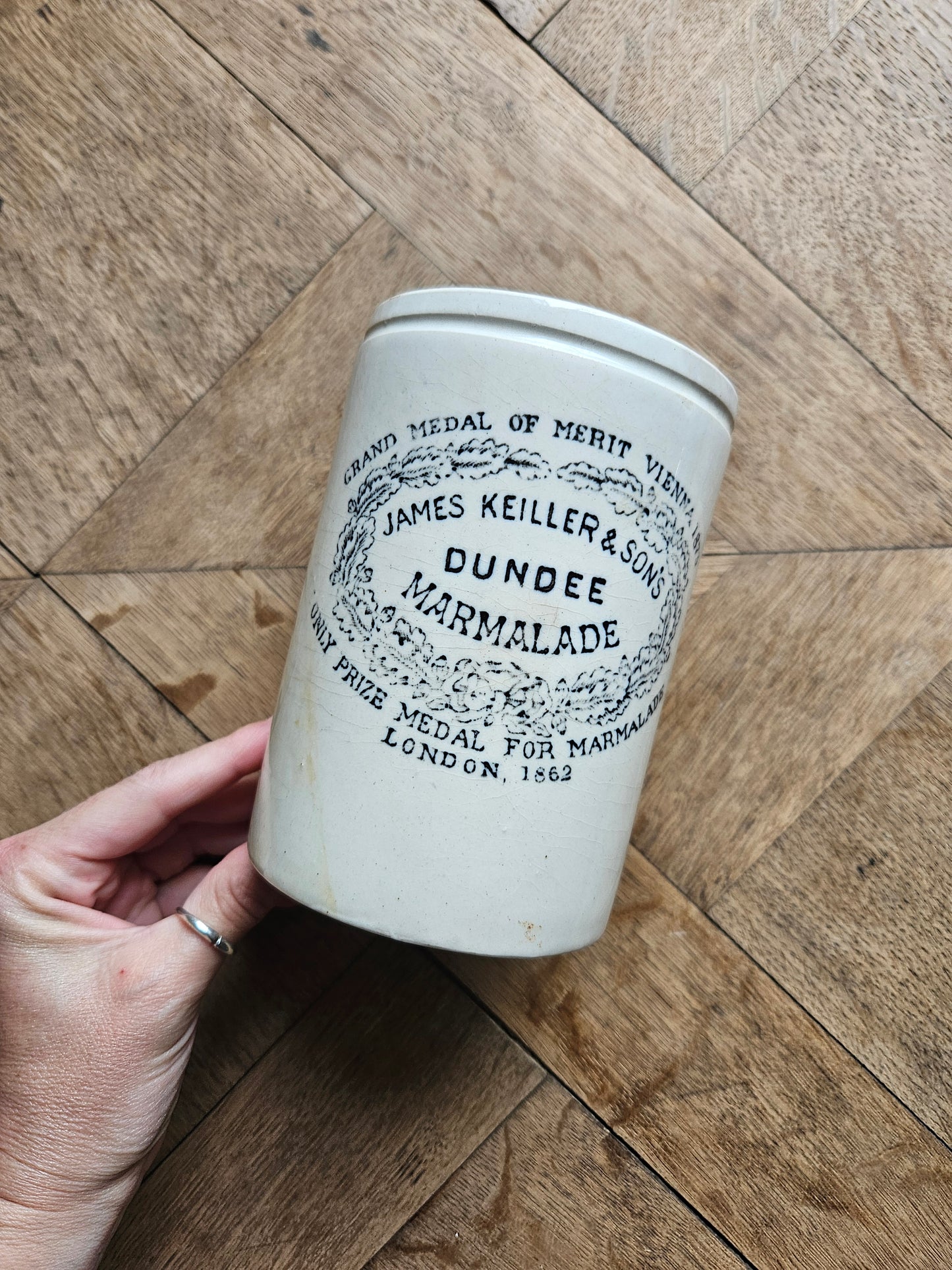 Pot à confiture ancien Dundee Marmalade. James Keiller and Son’s.