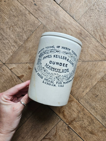 Pot à confiture ancien Dundee Marmalade. James Keiller and Son’s.