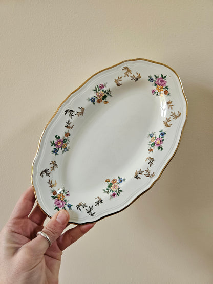 Ravier vintage L’Amandinoise. Modèle 1080. Petites fleurs shabby chic.