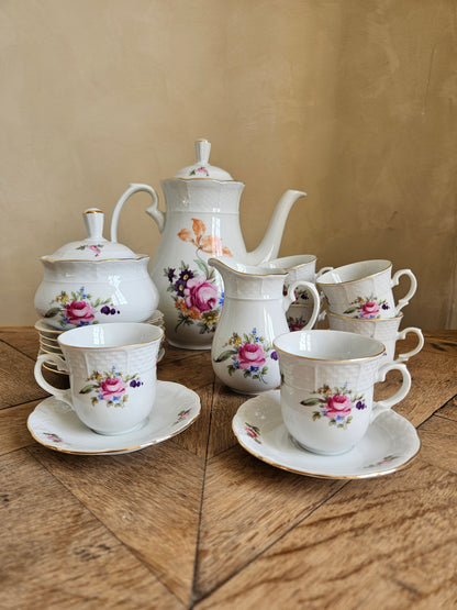 Service à café ancien en porcelaine fine de Bohême Thun Czechoslovakia