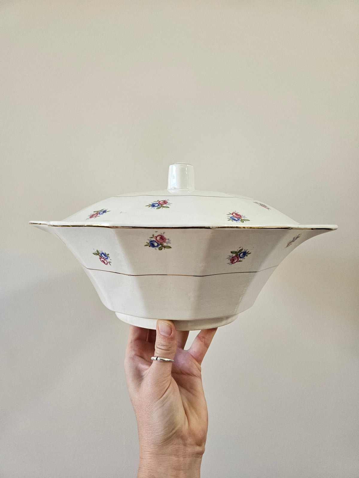 Soupière Digoin à petites fleurs