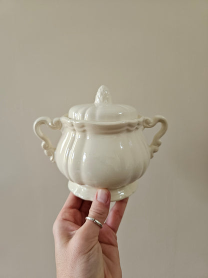 Sucrier ancien Sarreguemines Rohan couleur crème 