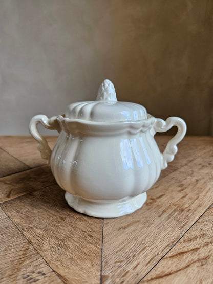 Sucrier vintage Sarreguemines Rohan couleur crème 