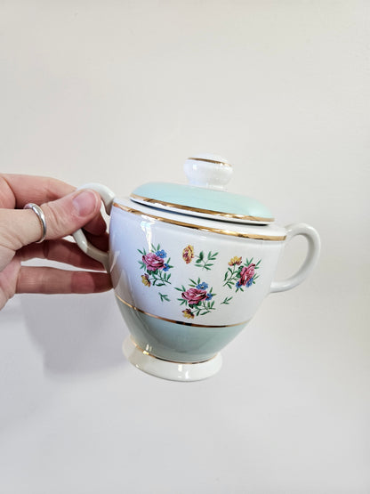 Sucrier et crémier K&G Lunéville, mint & fleurs