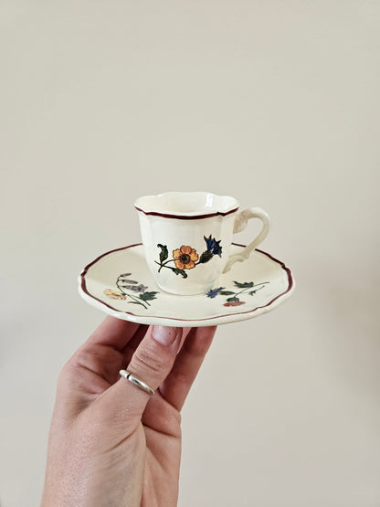 Tasse a cafe et sous-tasse Sarreguemines modèle Agreste
