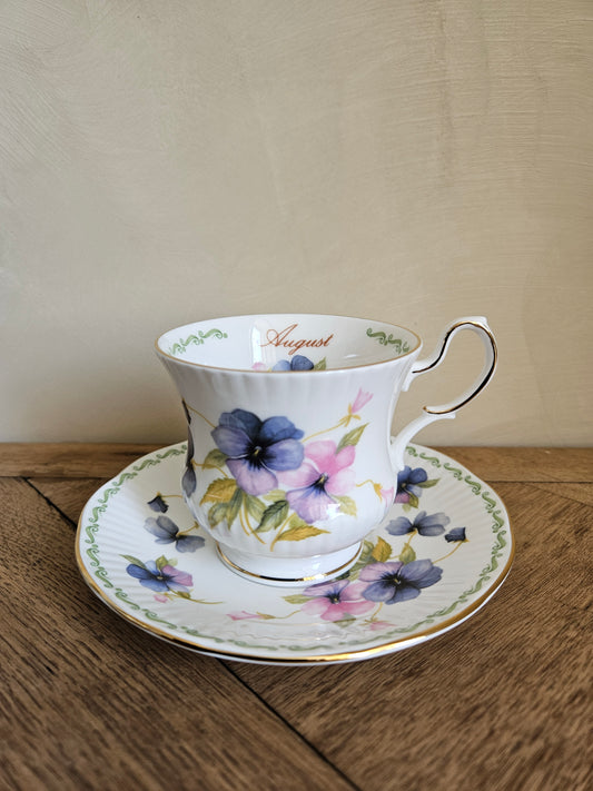 Tasse vintage Queen’s, August pansy