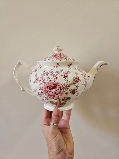 Théière ronde modèle rose chintz johnson brothers 