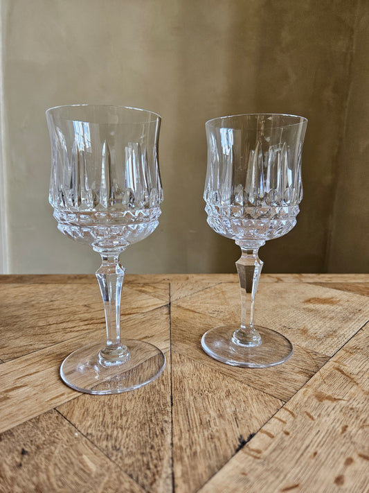 Lot de 2 verres à vin vntage en cristal de Sèvres 