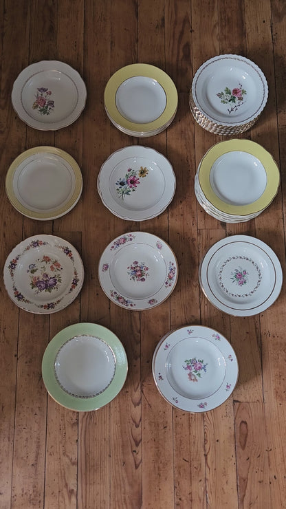 Assiettes creuses dépareillées