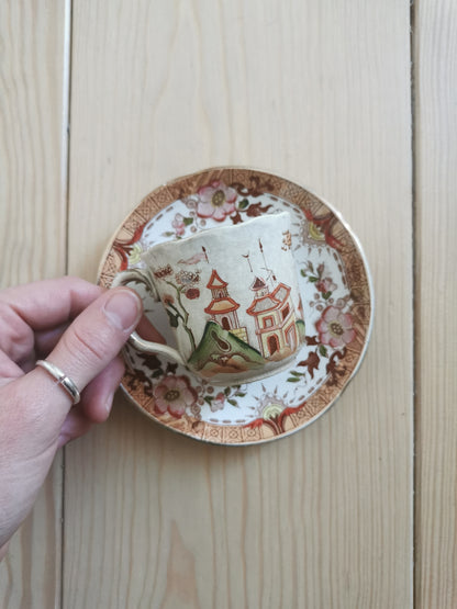 Tasses Sarreguemines, décor japonisant