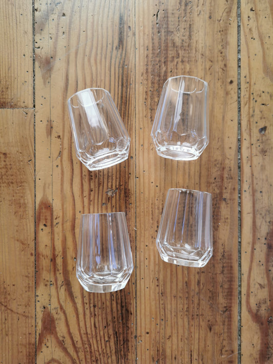 Verres à digestif, à facettes