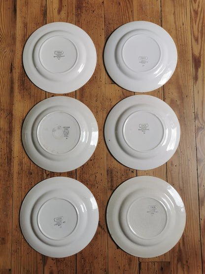 Assiettes plates Digoin, Cibon patinées