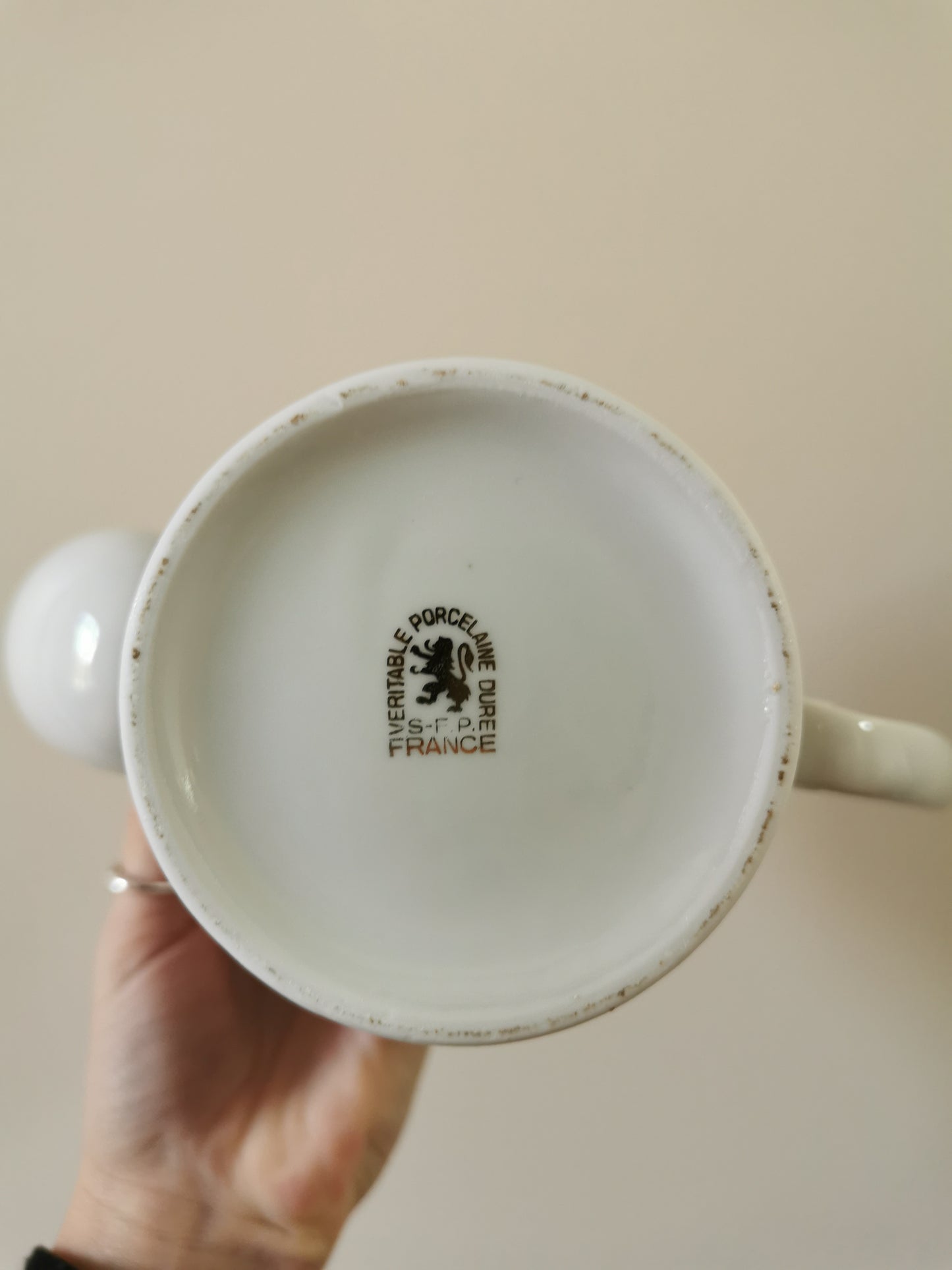 Service à café porcelaine S.F.P, blanc et doré