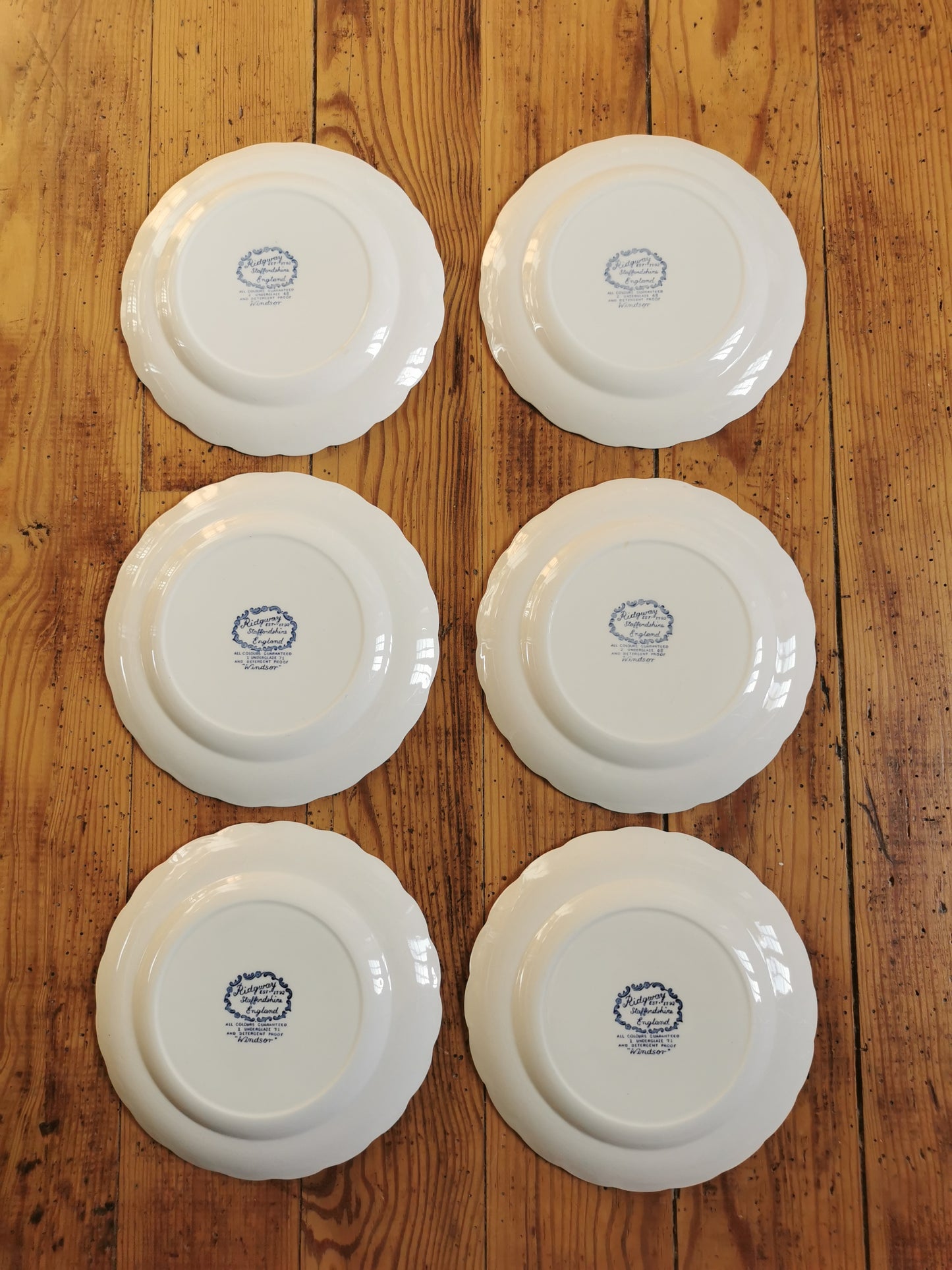 Assiettes à dessert vintage Ridgway, Windsor